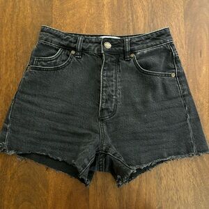 Rollas Black Original Short High Rise Cut Offs Vintage Black